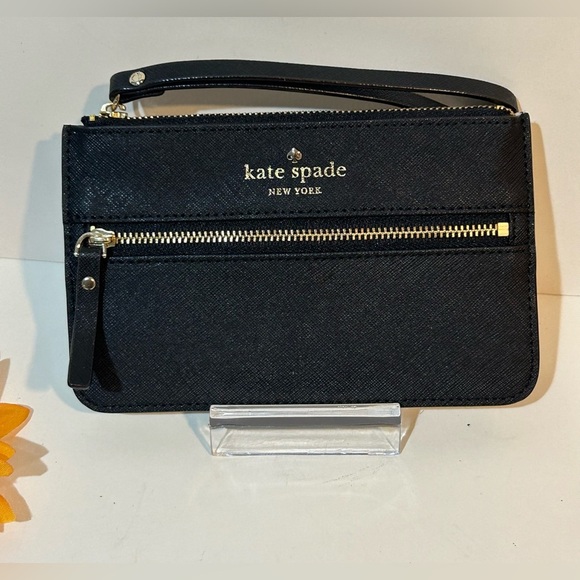 Kate Spade Black Saffiano Leather Clutch wristlet wallet - Picture 2 of 9
